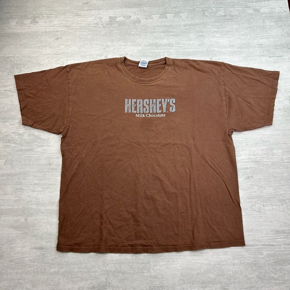 Vintage‎ Hershey's Chocolate Shirt Adult 2XL Brown Candy Bar Hershey Park